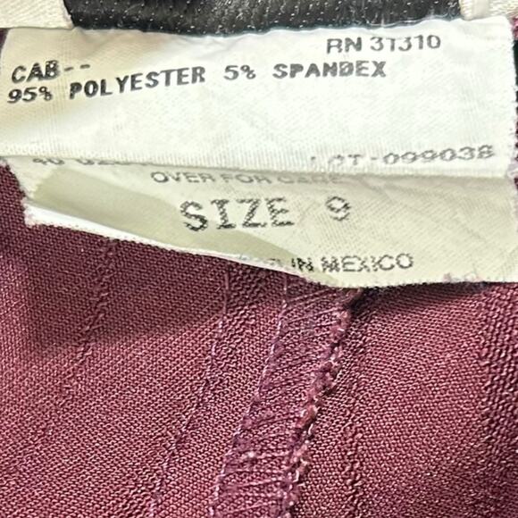 VTG A.Byer Women Sz 9 Wine Red Pinstripe Dress Pant Trouser Office Siren Career - Picture 11 of 16